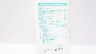 B.Braun 7M2802 21Ga Ndle Infusion Set 1.8inch x 11inch x 0.6mL Approx. (x)